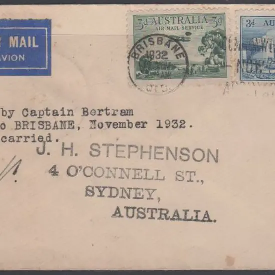 1932 (2nd Jan) Brisbane to Sydney "Bertram ...