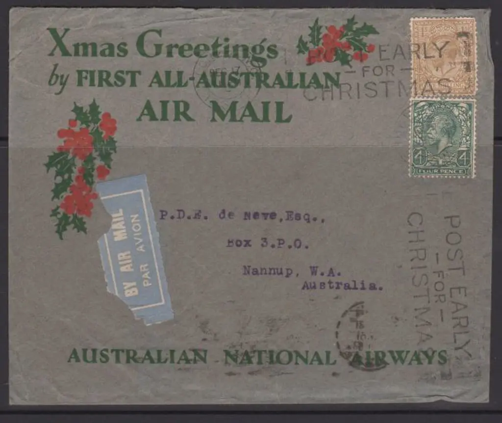 1932 (7th Jan) ditto but addressed to Nannup WA ... Image 1++