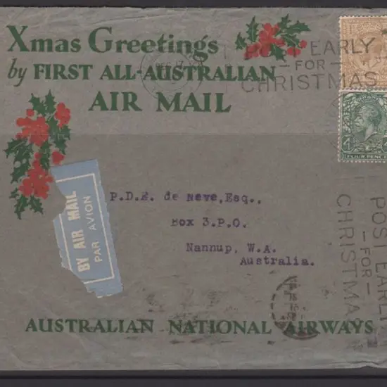 1932 (7th Jan) ditto but addressed to Nannup WA ...