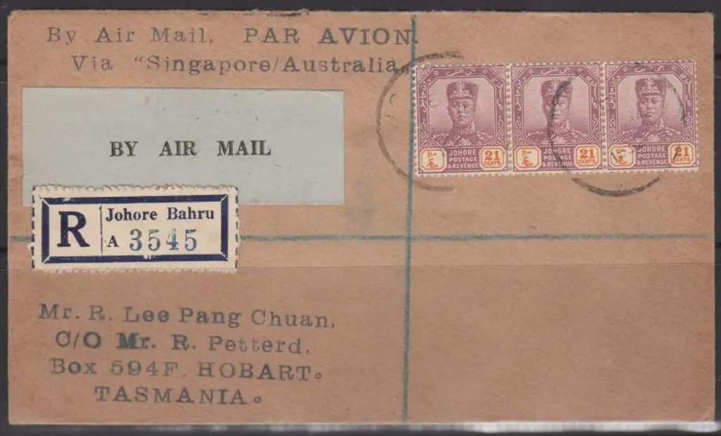 1932 (7th Jan) Singapore to Australia intermediate ... Image 1++