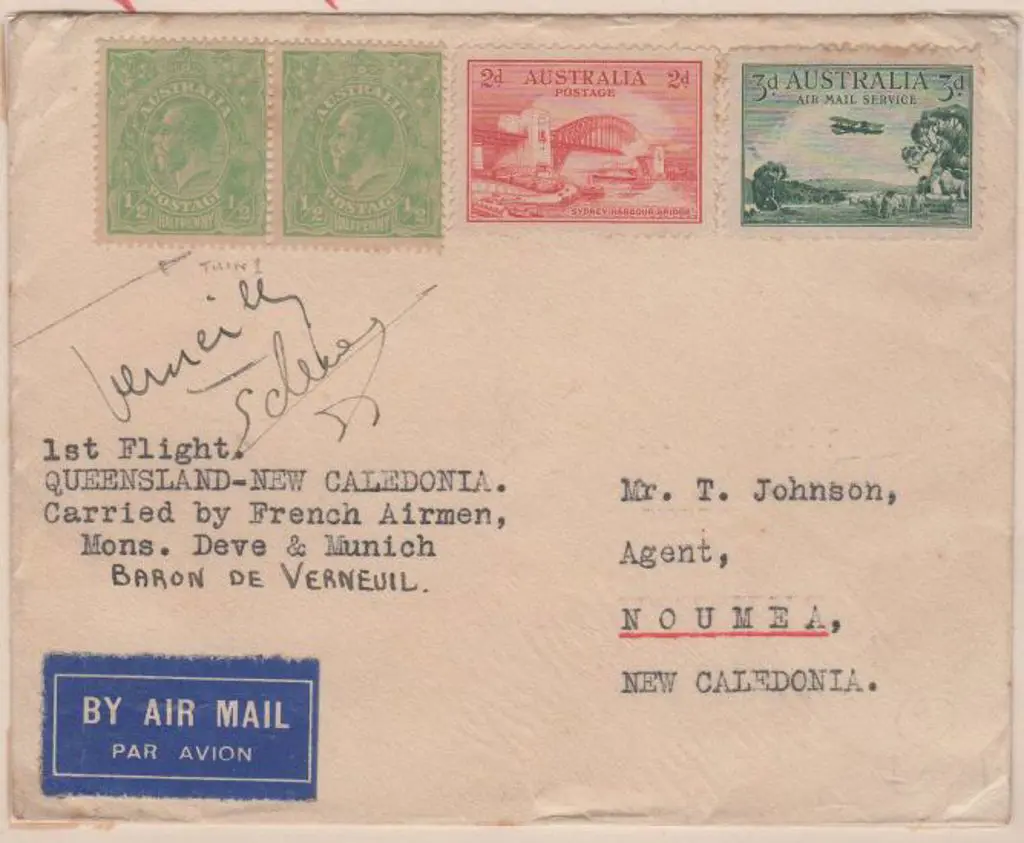 1932 (9th March) Brisbane to Noumea flown by Baron ... Image 1++
