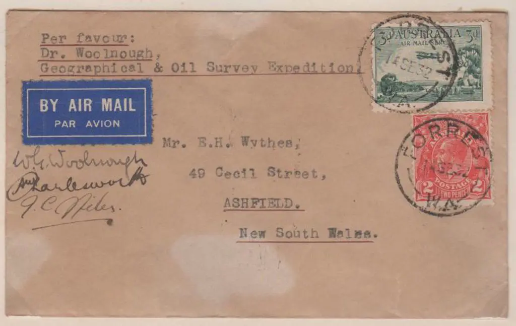 1932 (5th Aug) Forrest, WA to Auburn, NSW ... Image 1++