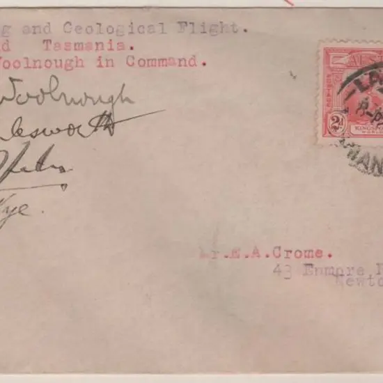 1932 (1st Nov) Woolnough Survey Expedition flight ...