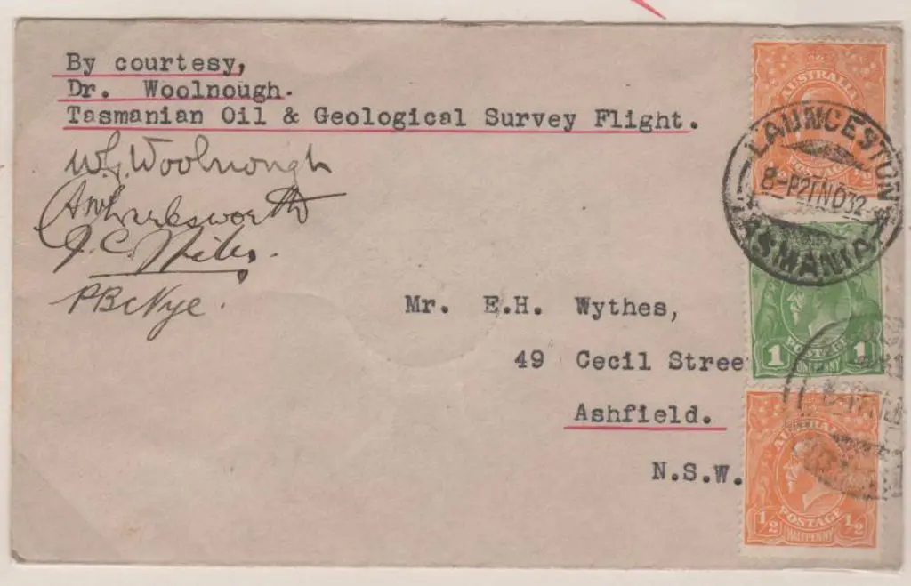 1932 (1st Nov) ditto but with 1d & 2 x ½d KGV tied ... Image 1++