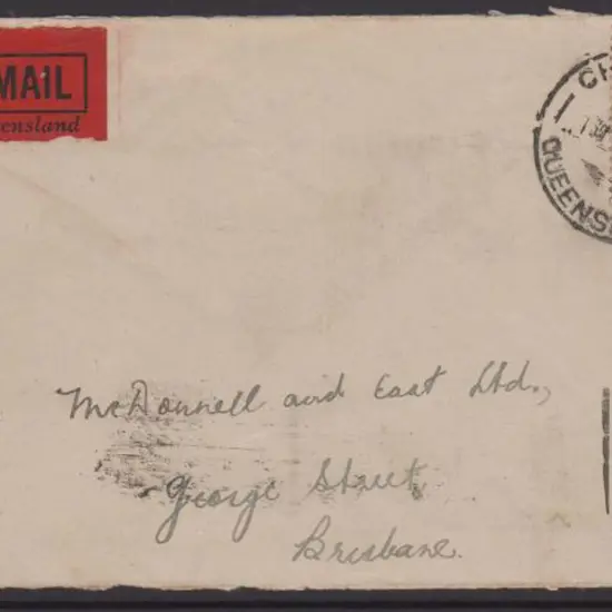 1933 (14th Jan) Charleville to Brisbane commercial ...