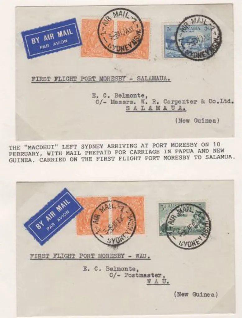 1933 (4-10th Feb) Australia to Papua to New Guinea ... Image 1++