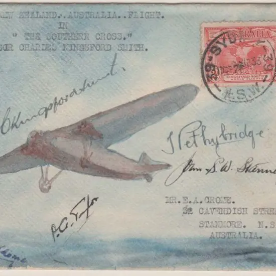 1933 (26th March) New Zealand to Australia ...