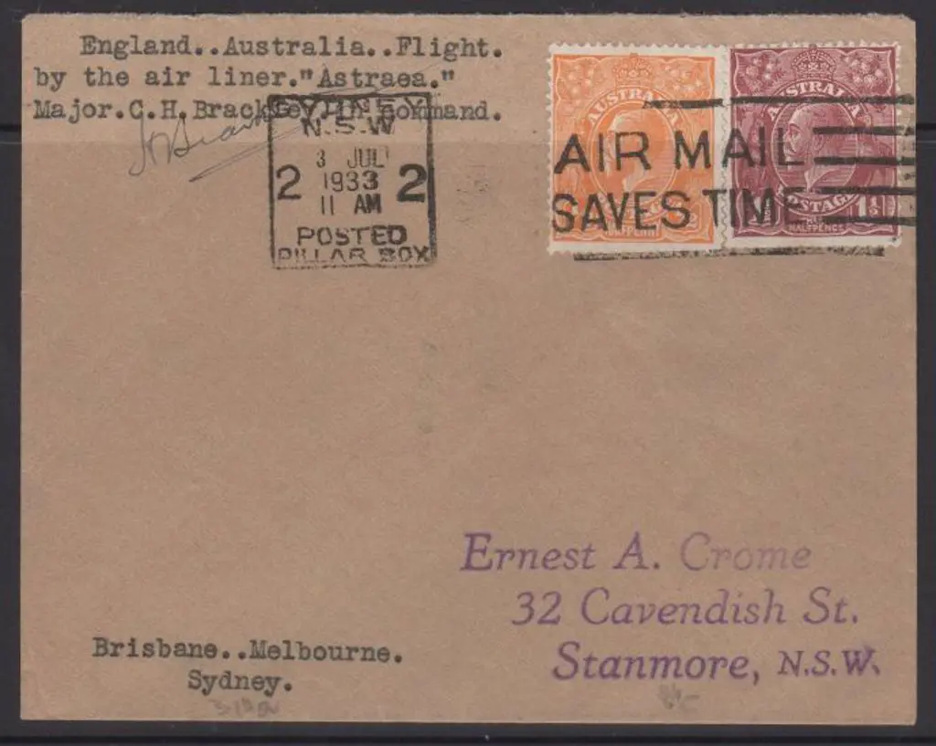 1933 (29th May) Brisbane to Melbourne to Sydney ... Image 1++