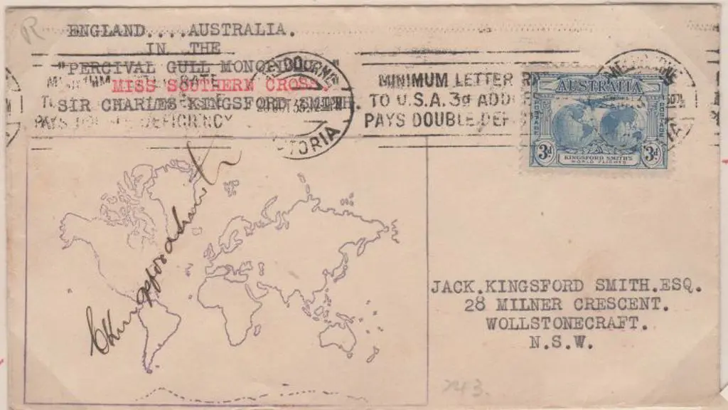 1933 (4th Oct) England to Australia Kingsford ... Image 1++
