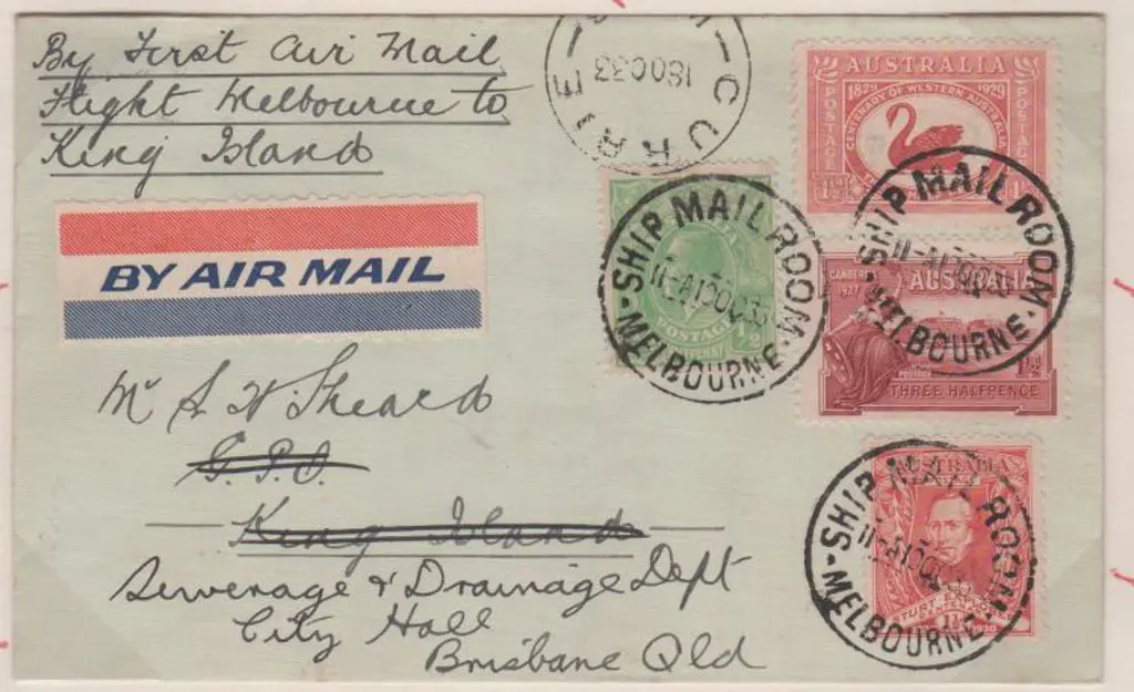 1933 (13th Oct) Melbourne to Currie, King Island ... Image 1++