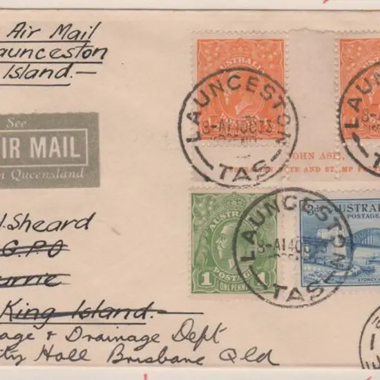 1933 (14th Oct) ditto return flight Launceston to ...