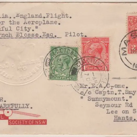 1933 (21st Nov) Australia to England carried on ...