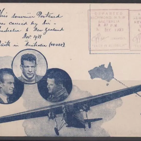 1933 (3rd Dec) Australia to New Zealand Ulm, Allan ...