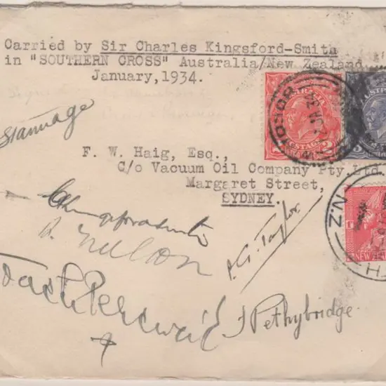 1934 (13th Jan) Australia to NZ on the third ...