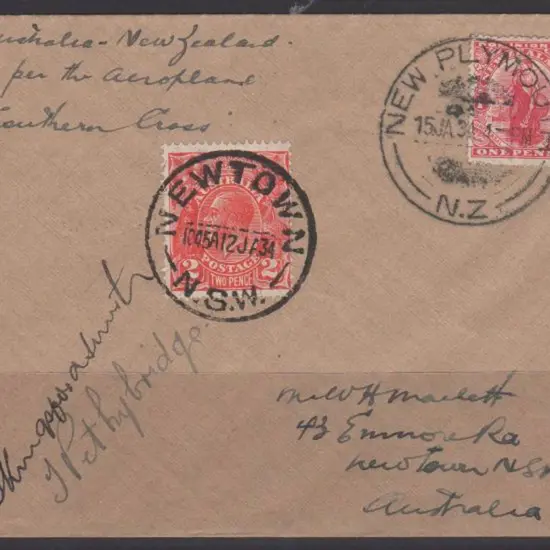 1934 (13th Jan) ditto but with 2d KGV tied by ...