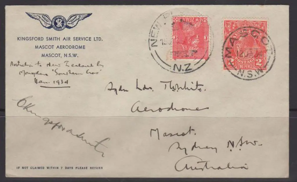 1934 (13th Jan) ditto but with 2d KGV tied by ... Image 1++