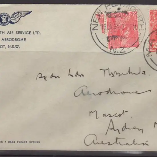 1934 (13th Jan) ditto but not signed. VG cond. ...