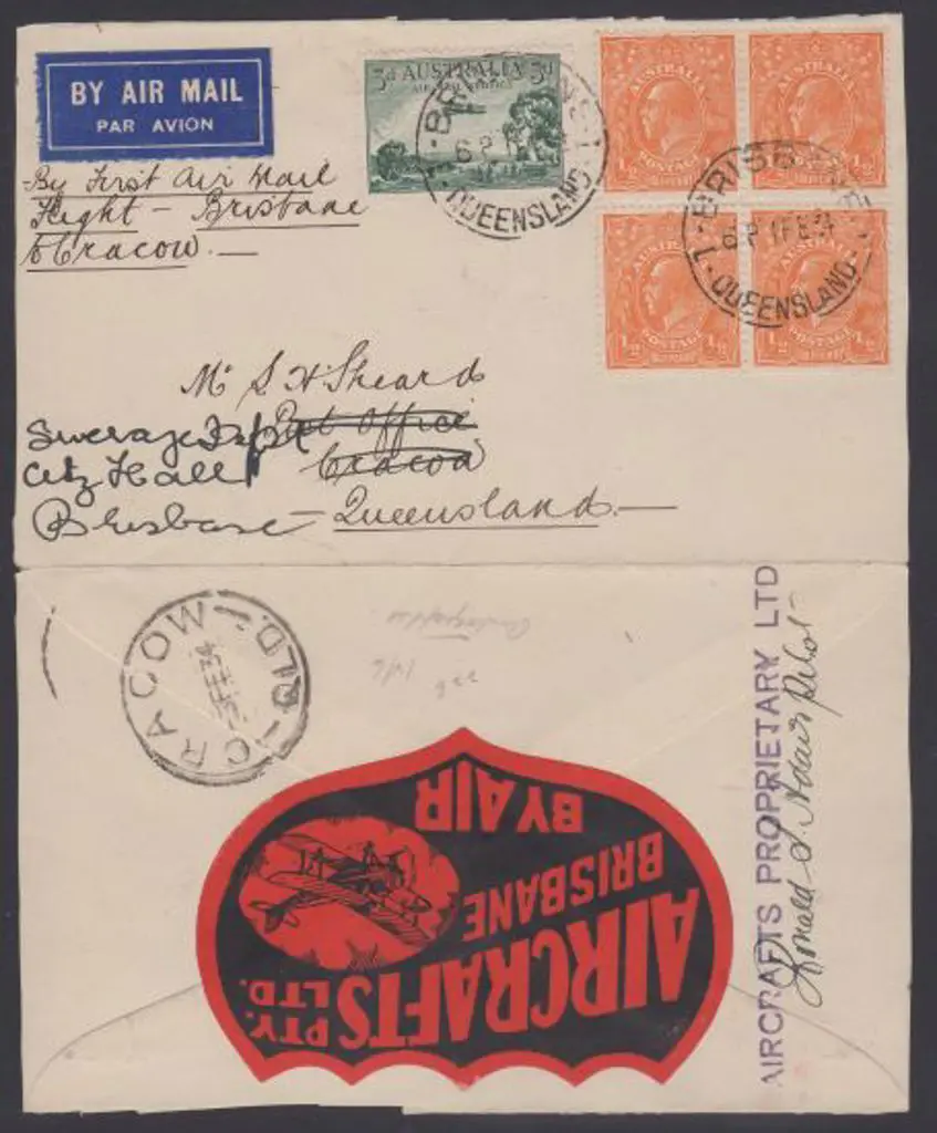 1934 (3rd Feb) ditto but with ½d block of 4 KGV & ... Image 1++