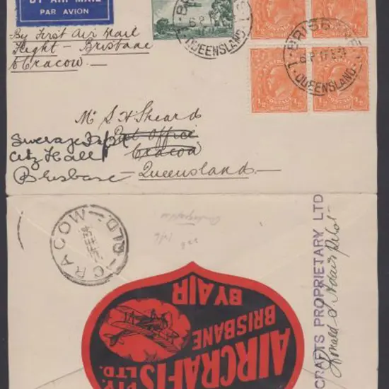 1934 (3rd Feb) ditto but with ½d block of 4 KGV & ...