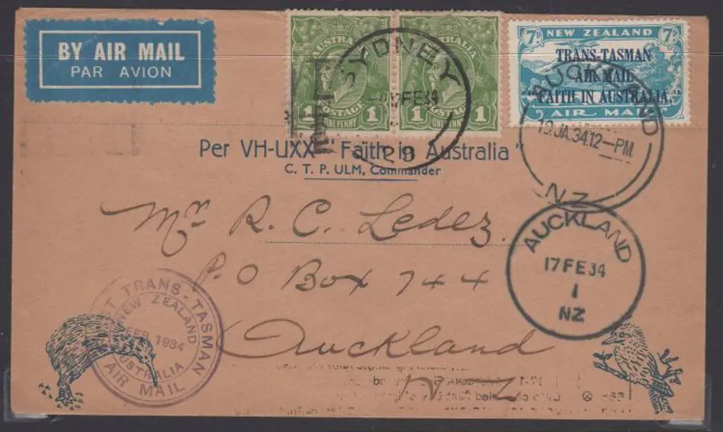 1934 (17th Feb) New Zealand to Australia First ... Image 1++
