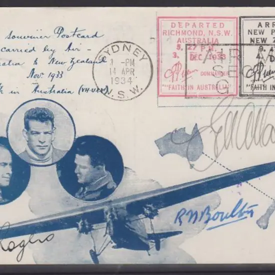 1934 (10-14th April) Ulm card originally flown in ...