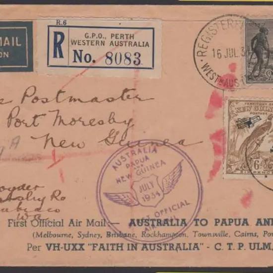 1934 (24th July) ditto but registered GPO Perth ...