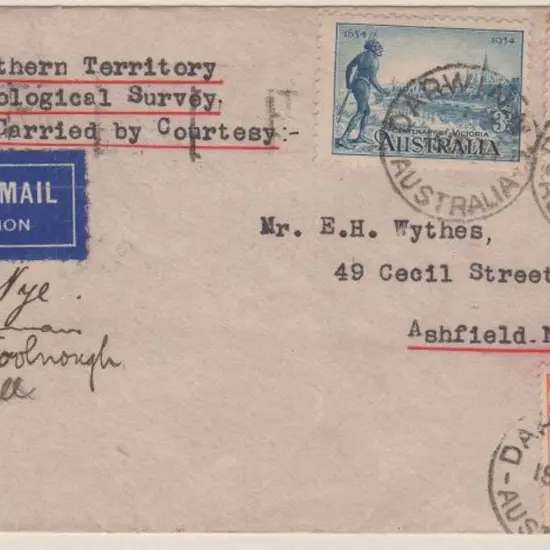 1934 (15th Oct) Darwin to Ashfield, NSW Geological ...