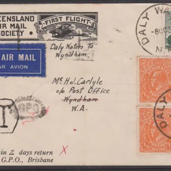 1934 (3rd Oct) Daly Waters to Wyndham on ...