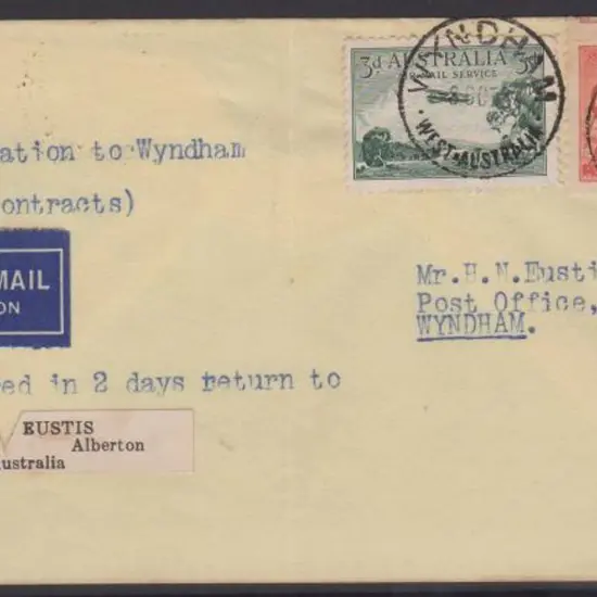 1934 (6th Oct) Ord River to Wyndham Eustis ...