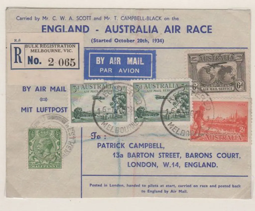 1934 (20th Oct) MacRobertson Air Race - ditto. ... Image 1++