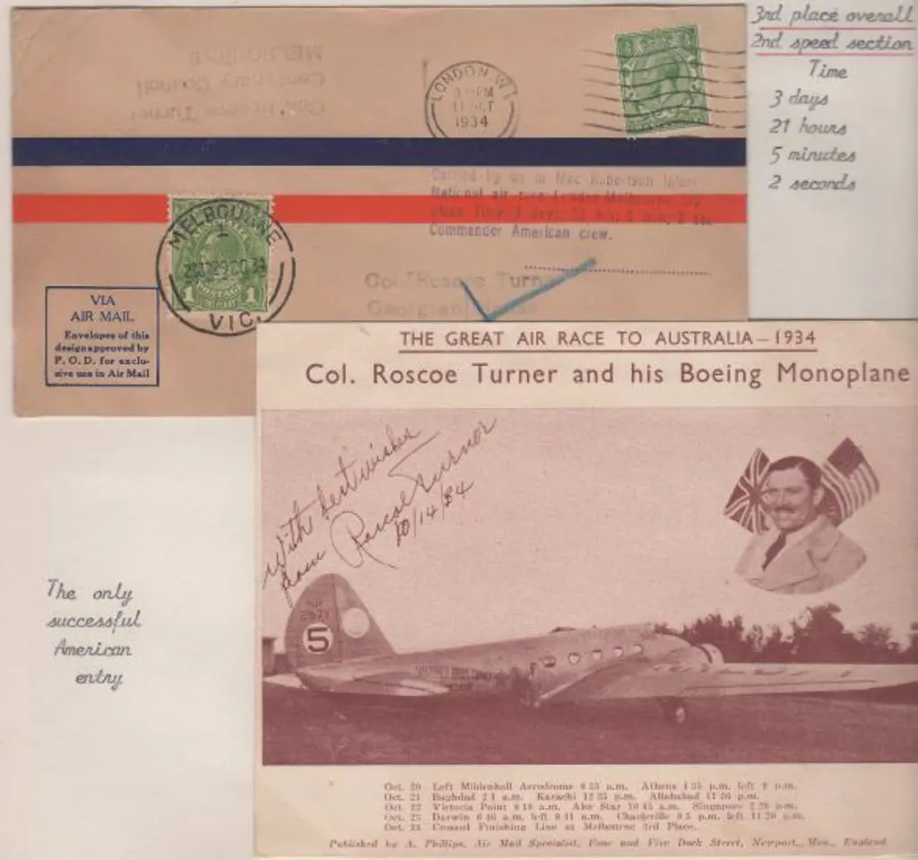 1934 (20th Oct) MacRobertson Air Race - ditto plus ... Image 1++