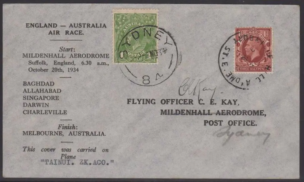 1934 (20th Oct) MacRobertson Air Race - ditto. ... Image 1++