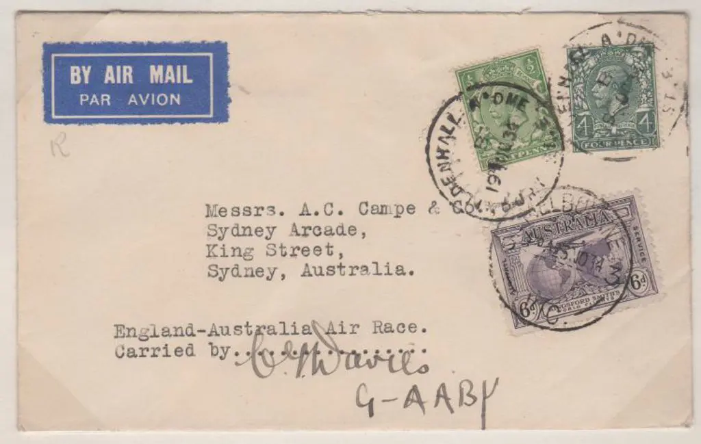 1934 (20th Oct) MacRobertson Air Race - CG Davies ... Image 1++