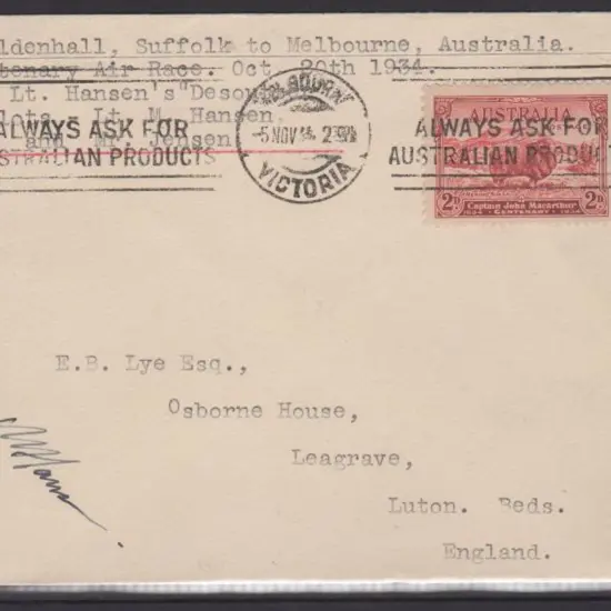 1934 (20th Oct) ditto but no GB adhesives just the ...