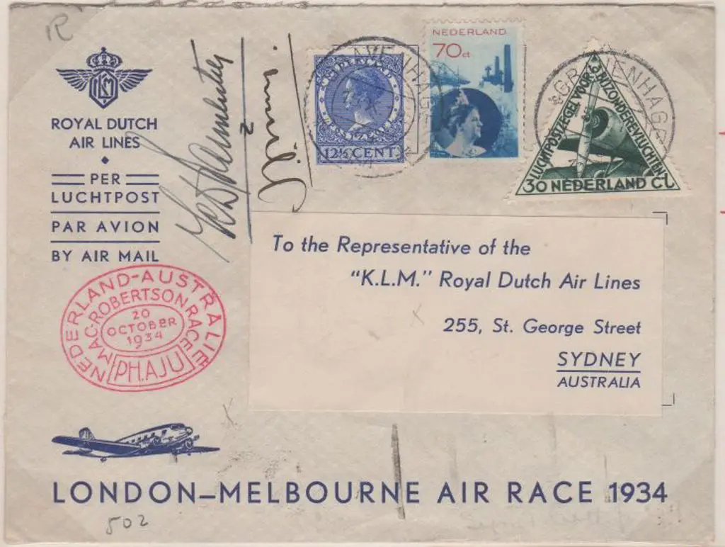 1934 (20th Oct) MacRobertson Air Race - ditto but ... Image 1++