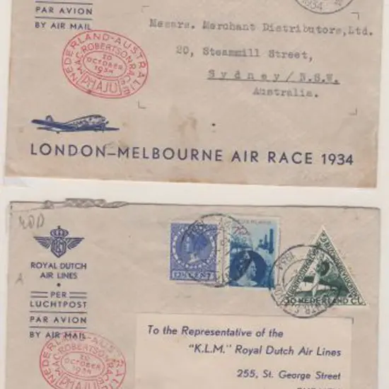 1934 (20th Oct) MacRobertson Air Race - ditto but ...