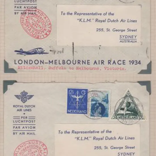 1934 (20th Oct) MacRobertson Air Race - ditto but ...