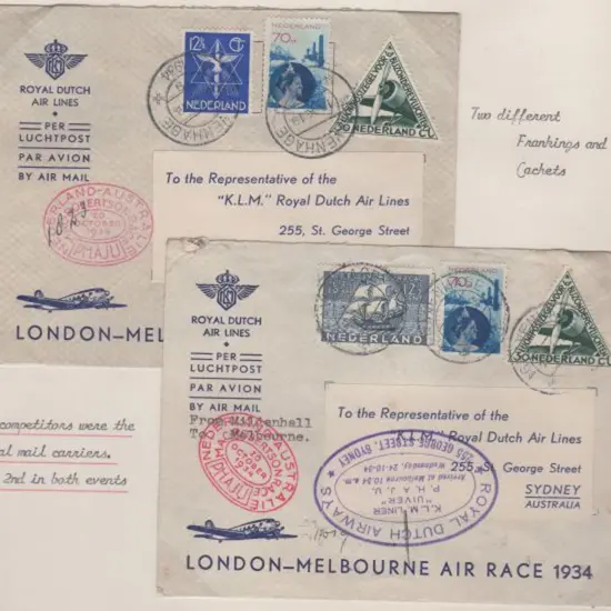 1934 (20th October) MacRobertson Air Race - ditto ...