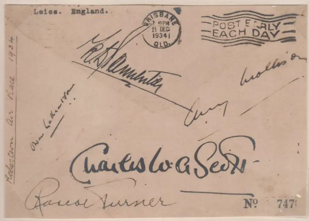 1934 (20th Oct) MacRobertson Air Race. Original ... Image 1++