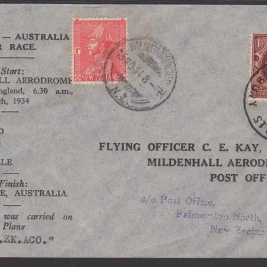 1934 (14th Nov) England to Australia & onto NZ ...