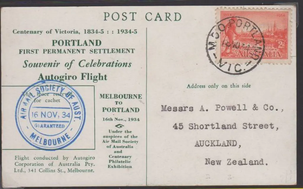 1934 (16th Nov) Melbourne to Portland flown ... Image 1++