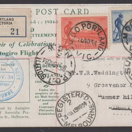 1934 (16th Nov) Portland, Victoria to Melbourne ...