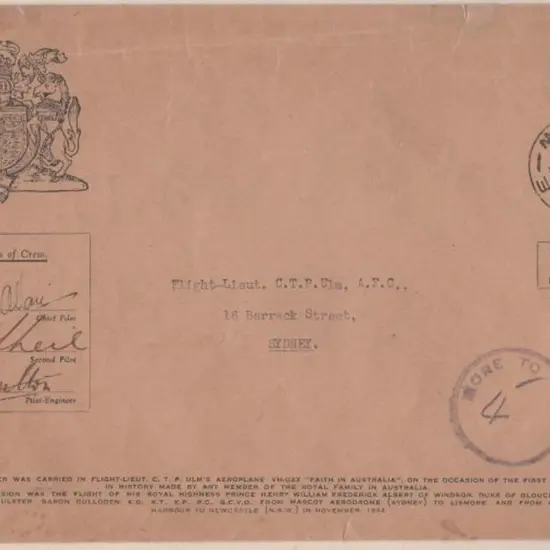 1934 (28th Nov) ditto but with 4d Postage Due tied ...