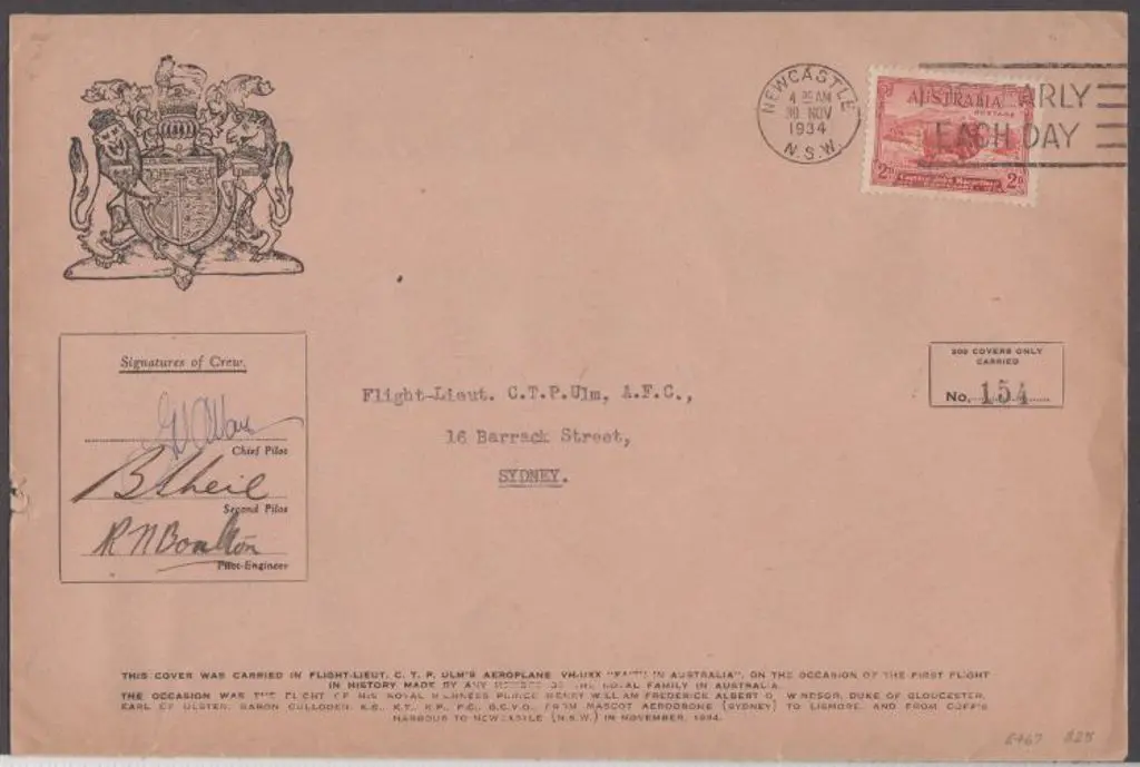 1934 (28th Nov) ditto but Sydney to Newcastle. No. ... Image 1++