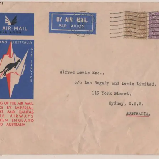 1934 (8th Dec) London to Sydney Imperial Airways & ...