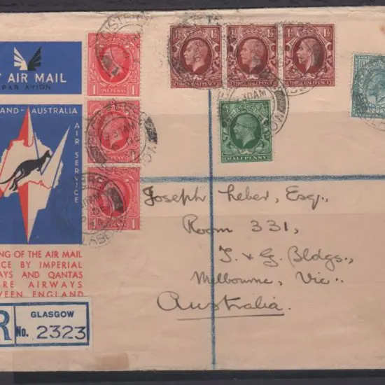 1934 (8th Dec) ditto but Glasgow Registered cover ...