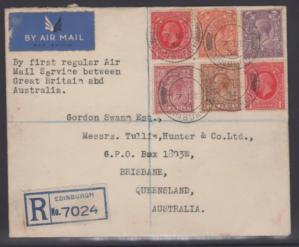 1934 (8th Dec) ditto but plain cover. Edinburgh ... Image 1++