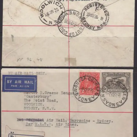 1935 (25th March) Narromine to Sydney WASP ...