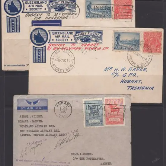 1935 (7th Oct) Hobart to Mt Coolon (Qld) via ...