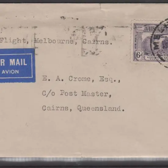 1935 (29th Oct) First Melbourne to Cairns flight ...